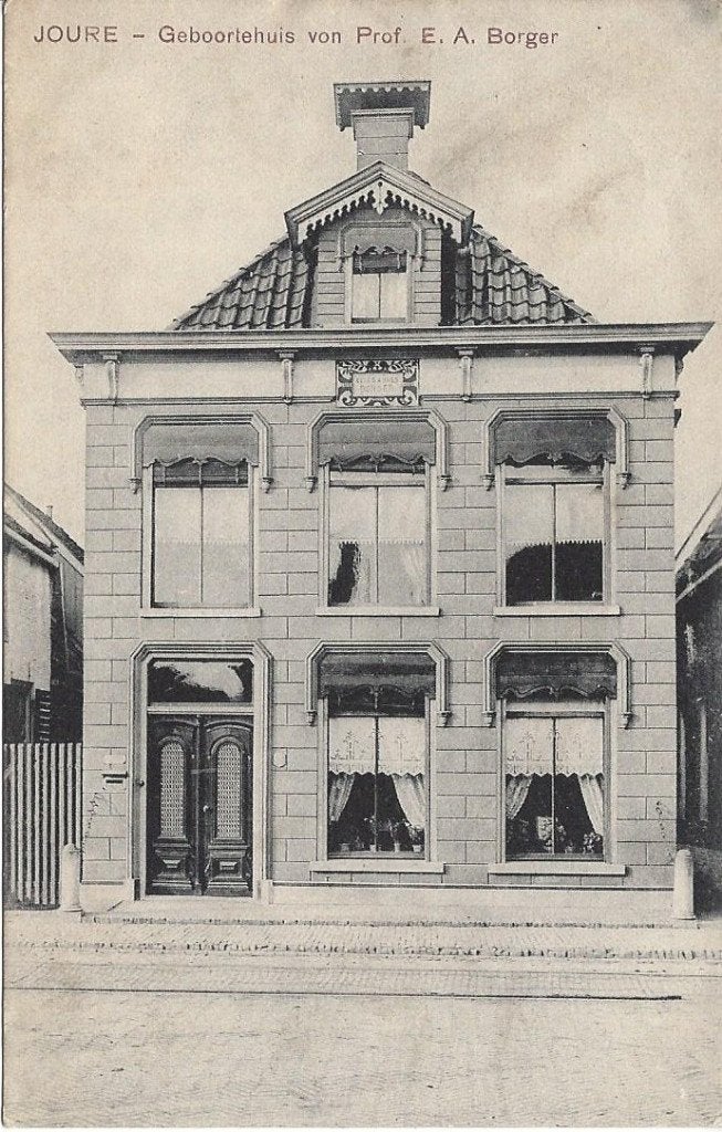 Joure (Frl.) Geboortehuis Prof. Borger, gelopen 1907, Ophalen of Verzenden, Voor 1920, Gelopen, Friesland
