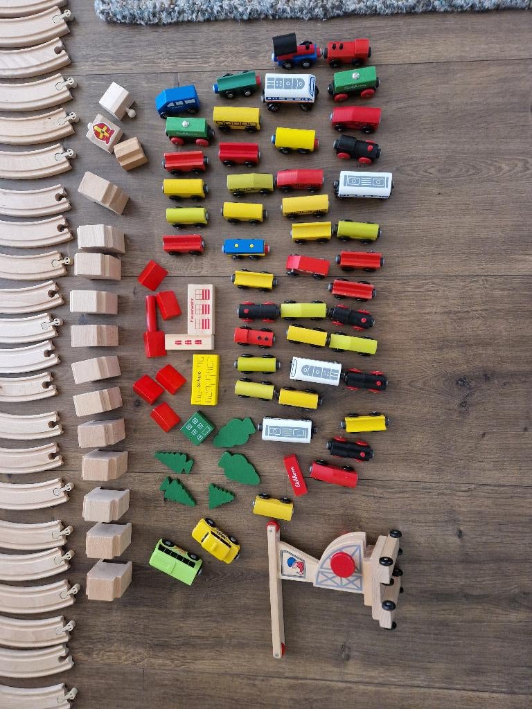 Houten treinspoor, Kinderen en Baby's, Speelgoed | Houten speelgoed, Ophalen, Gebruikt