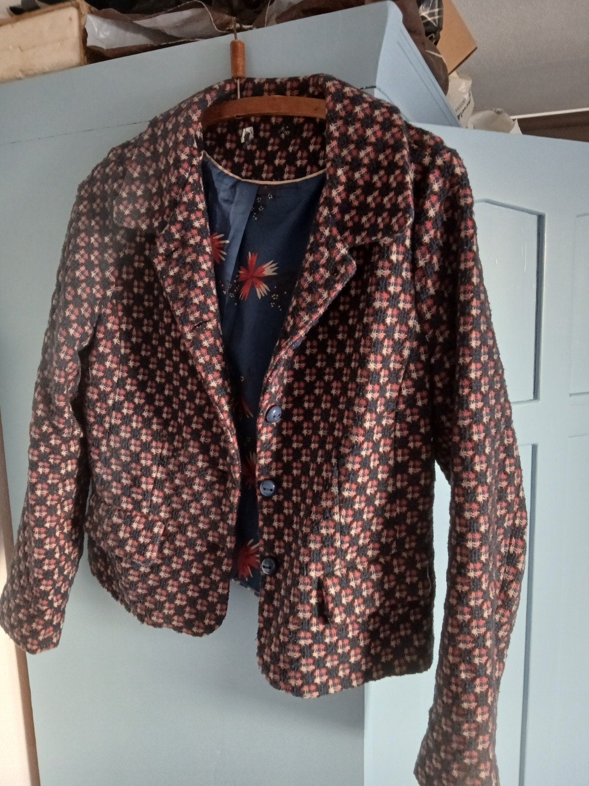 King Louie winterblazer, blauw, maat L (valt als 40), Blauw, Maat 42/44 (L), Ophalen of Verzenden, King Louie