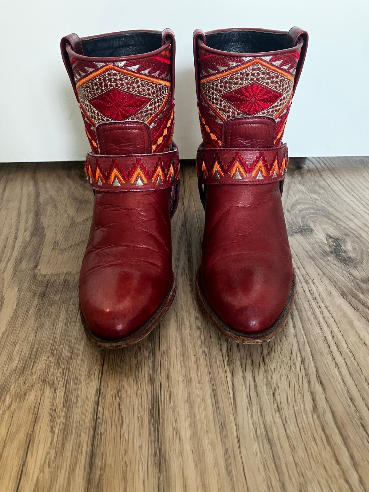 Sendra Kelim Enkellaarsjes - Maat 37, Ophalen of Verzenden, Gedragen, Rood, Lage of Enkellaarzen