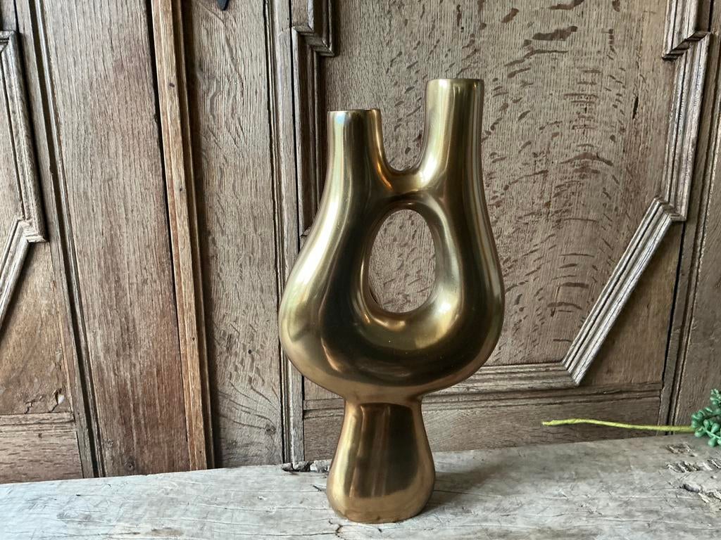 NIEUW Light & Living Kotani metalen goudkleurige vaas 38 cm, Ophalen of Verzenden, Nieuw