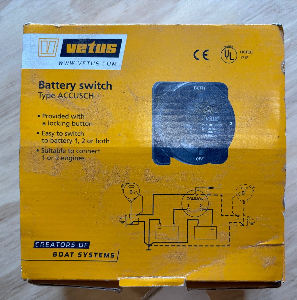 Vetus Batterijschakelaar, Ophalen of Verzenden, Zo goed als nieuw, Motor en Techniek, Zeilboot of Motorboot