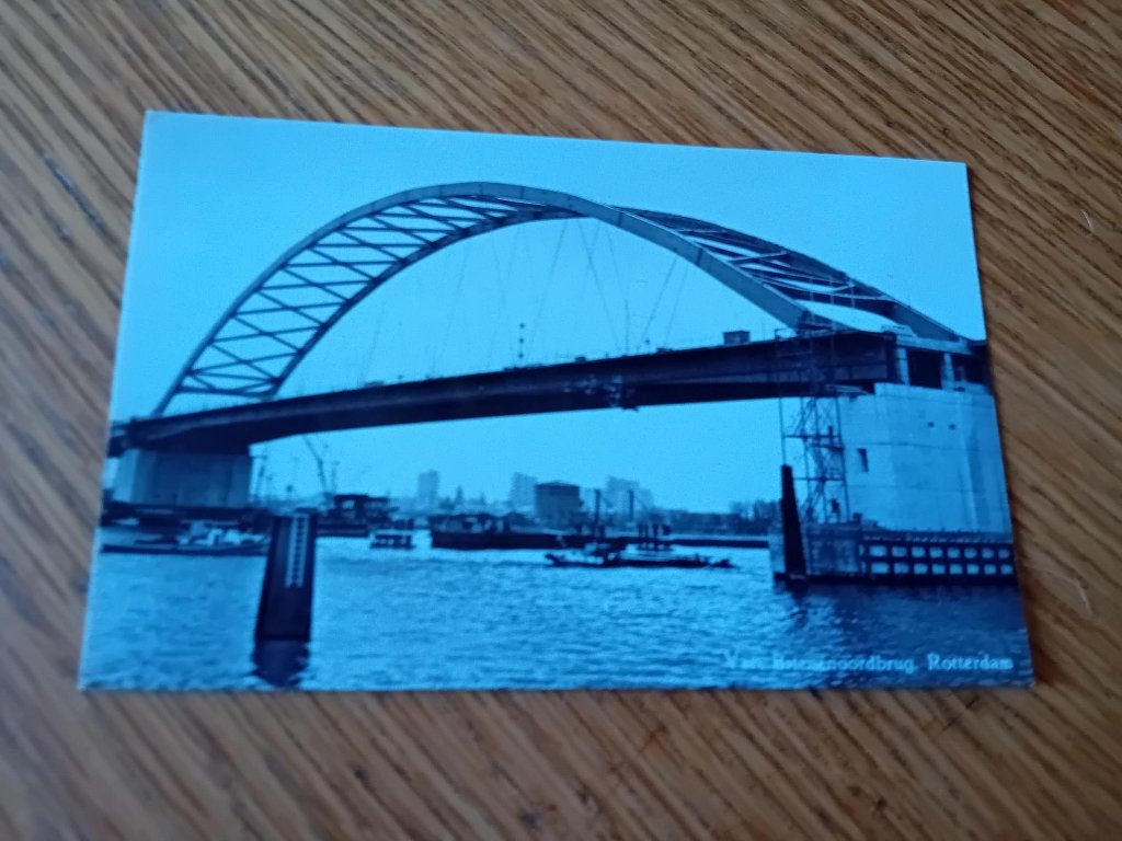 Rotterdam kaart met de Van Brienenoordbrug, Ophalen of Verzenden, Voor 1920, Ongelopen, Zuid-Holland
