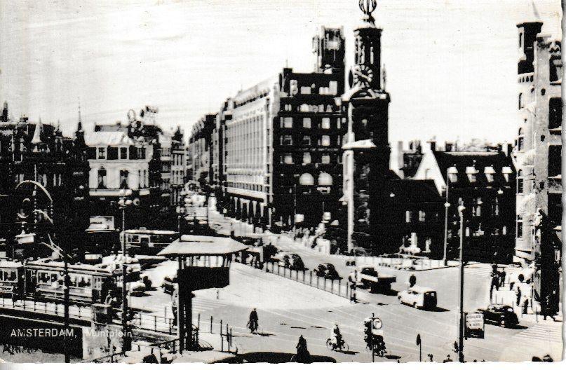 AMSTERDAM - MUNTPLEIN met TRAM, Ophalen of Verzenden, 1940 tot 1960, Ongelopen, Noord-Holland