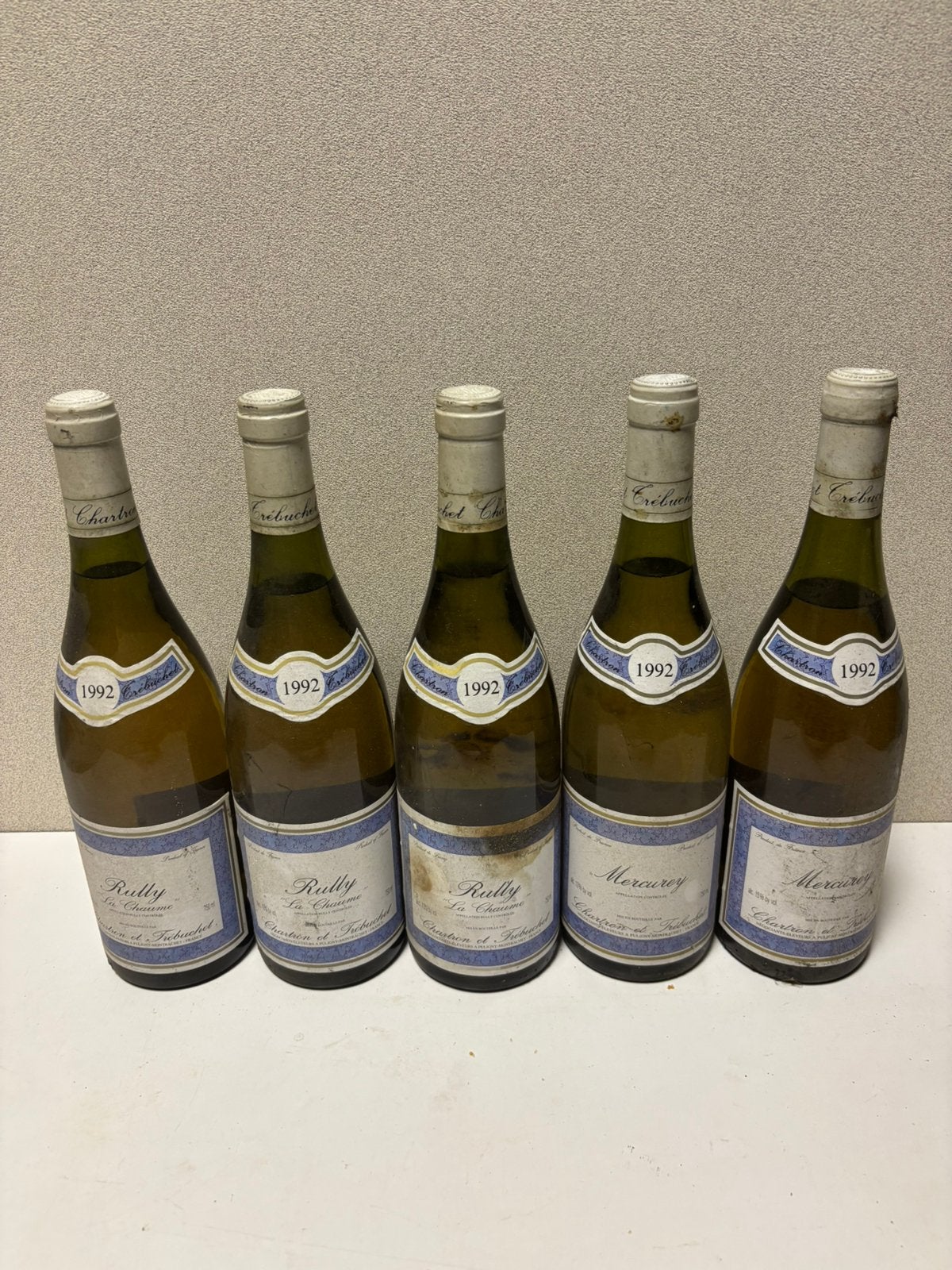3 flessen Rully "La Chaume" 1992 / 2 flessen Mercurey 1992, Ophalen, Zo goed als nieuw, Frankrijk, Rode wijn