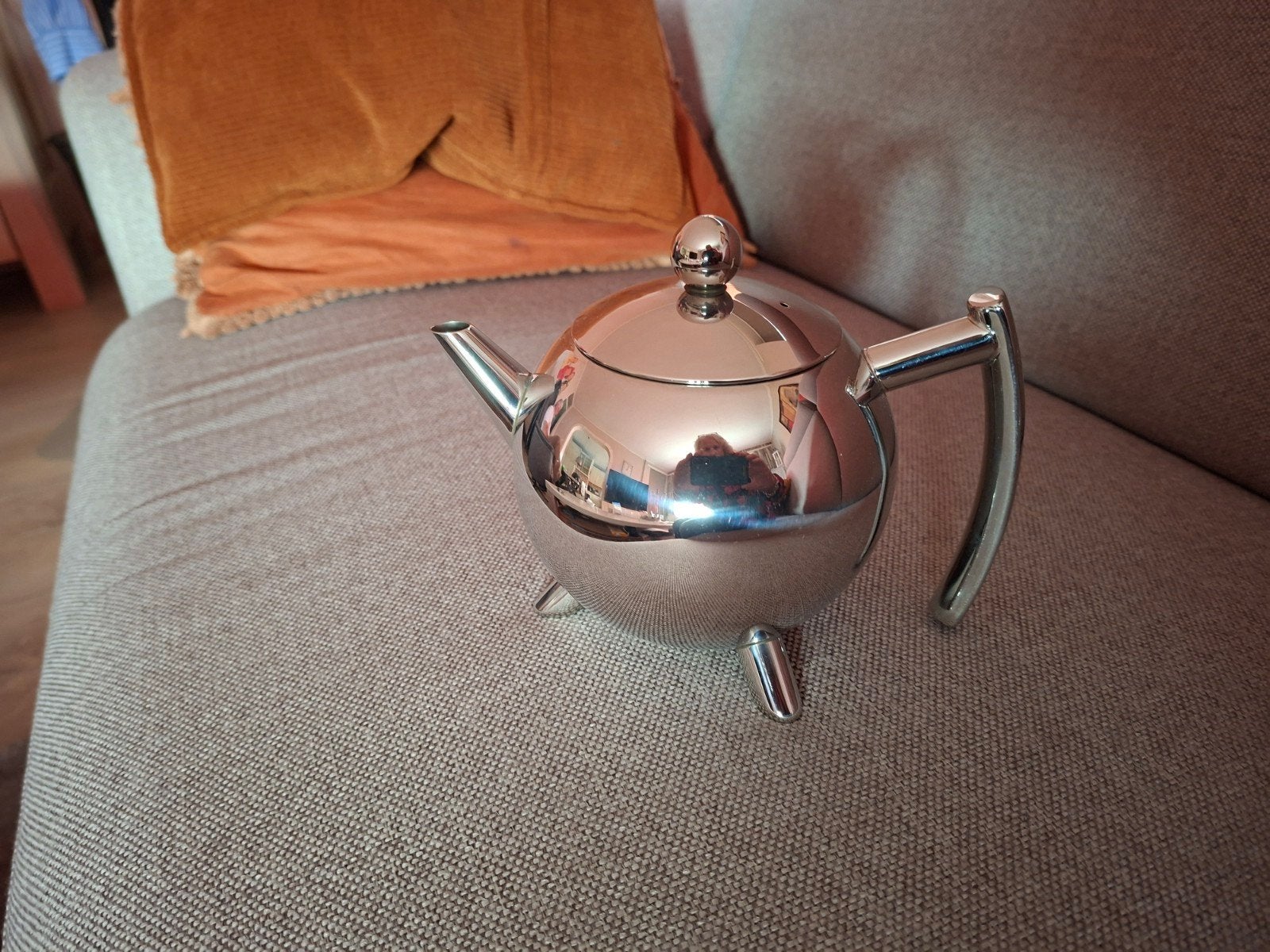 Moderne theepot voor losse thee - Zilverkleurig, Zilver, Zo goed als nieuw, Metaal, Ophalen