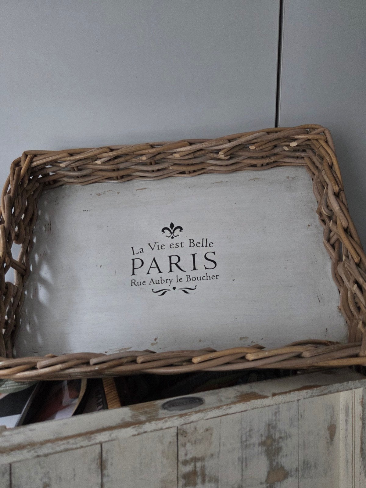 Te koop groot dienblad, Ophalen, Rond, Hout