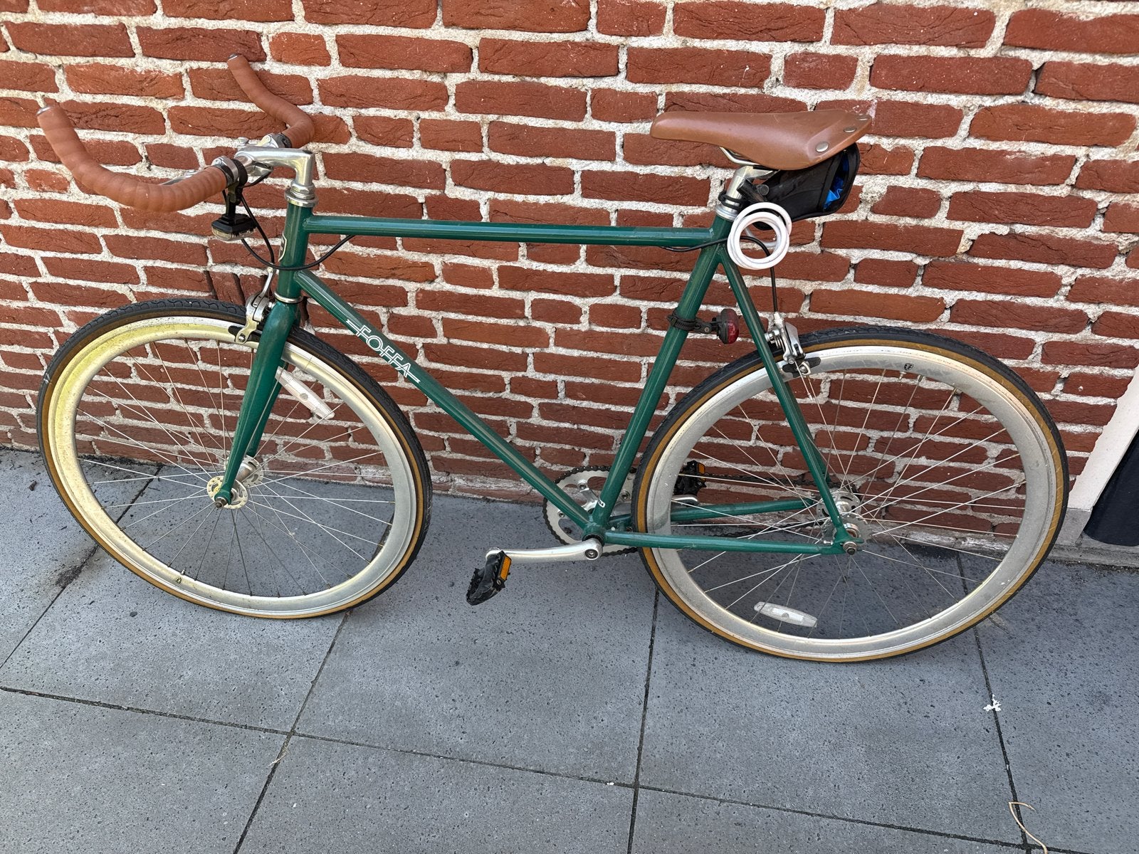 Foffa Singlespeed/Fixie Fiets - Groen, Gebruikt, Velgrem, 53 tot 57 cm, Ophalen