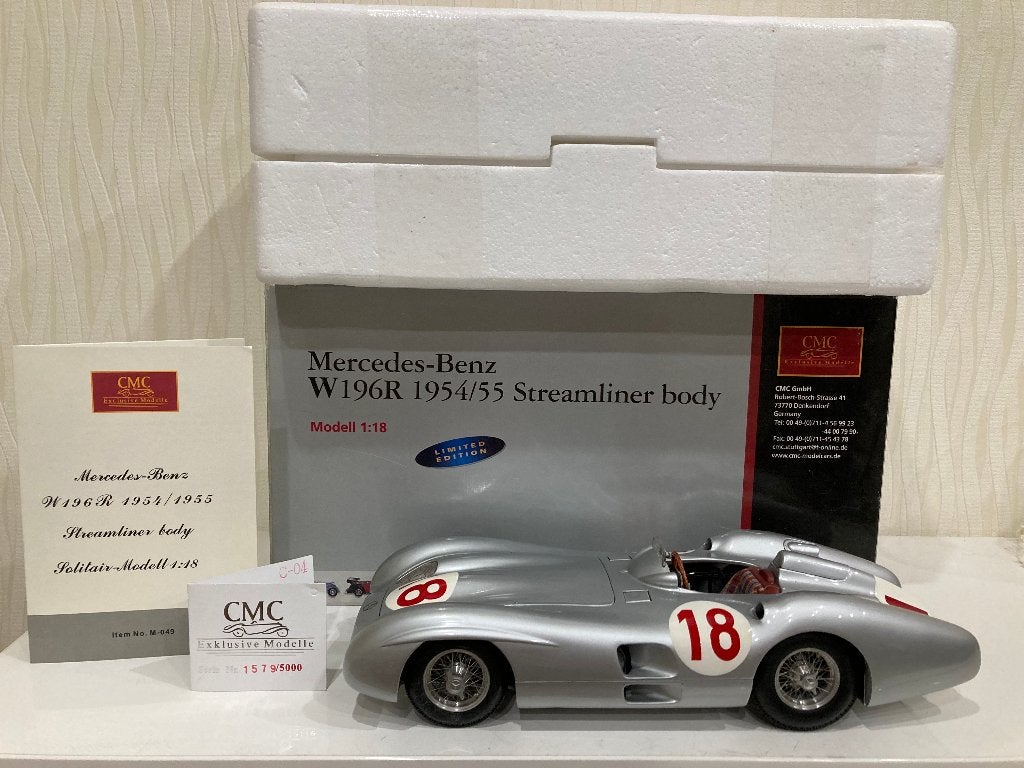 Modelauto: CMC Mercedes-Benz W196R 1954/55 Streamliner body, Ophalen of Verzenden, Overige merken