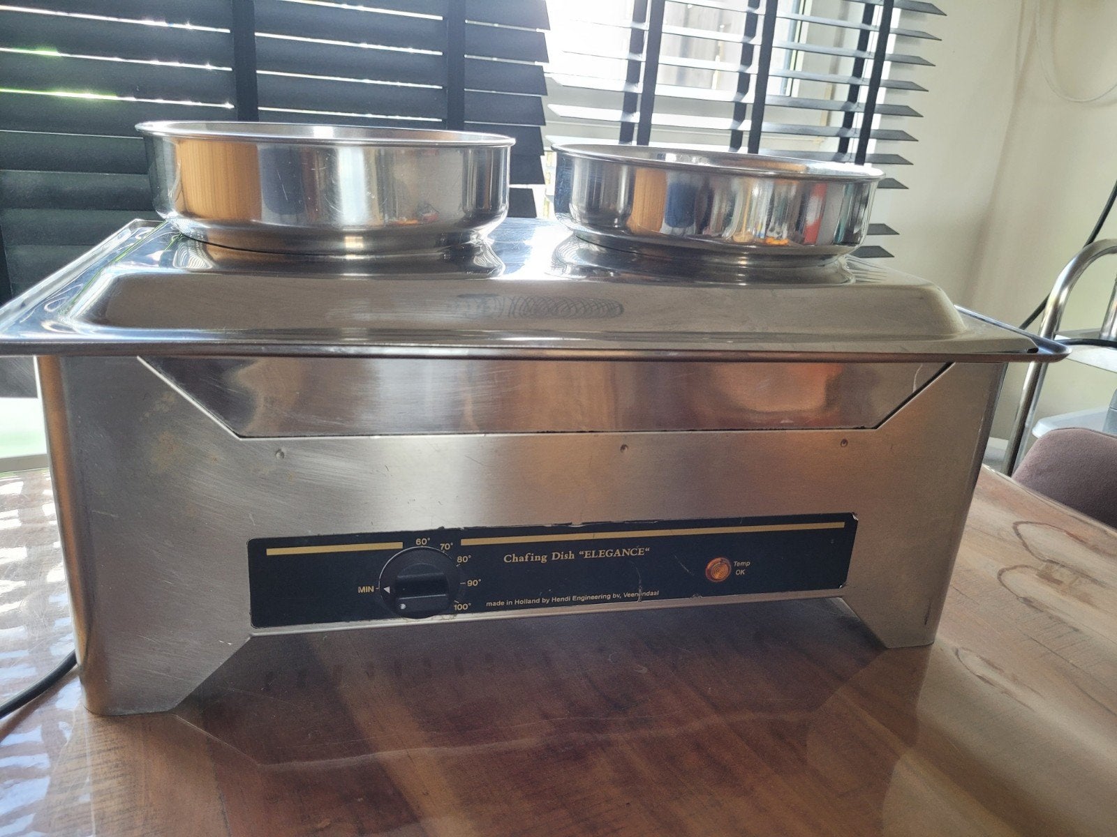 Elektrische Chafing Dish "Elegance" met 2 pannen, Ophalen of Verzenden, Gebruikt