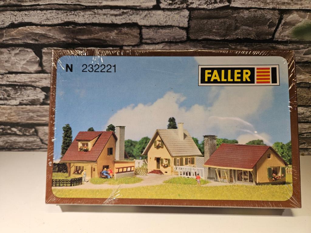Faller 3 huisjes woningen N spoor modeltrein 1:160, Overige merken, Gelijkstroom of Wisselstroom, Brug, Tunnel of Gebouw, Nieuw