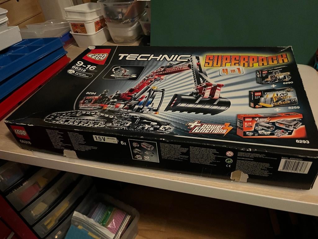 lego technic 66318 kraan heftruck buldozer en electromotor, Kinderen en Baby's, Speelgoed | Duplo en Lego, Gebruikt, Lego, Technic