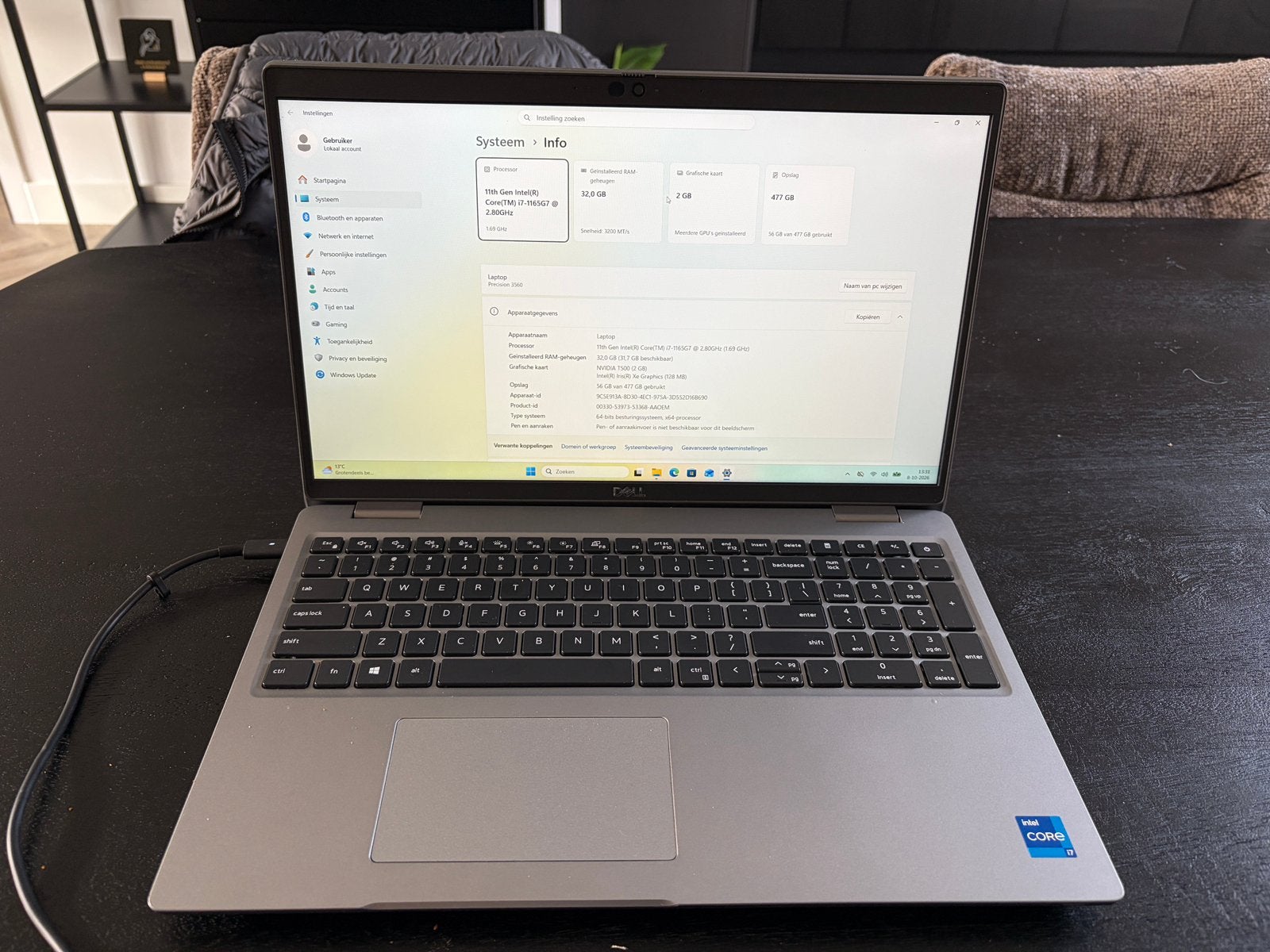 Dell Precision 3560 -  I7-1165G7 - Nvidia T500 - 32GB, Computers en Software, Met videokaart, 2 tot 3 Ghz, Info@dell.com, Texas