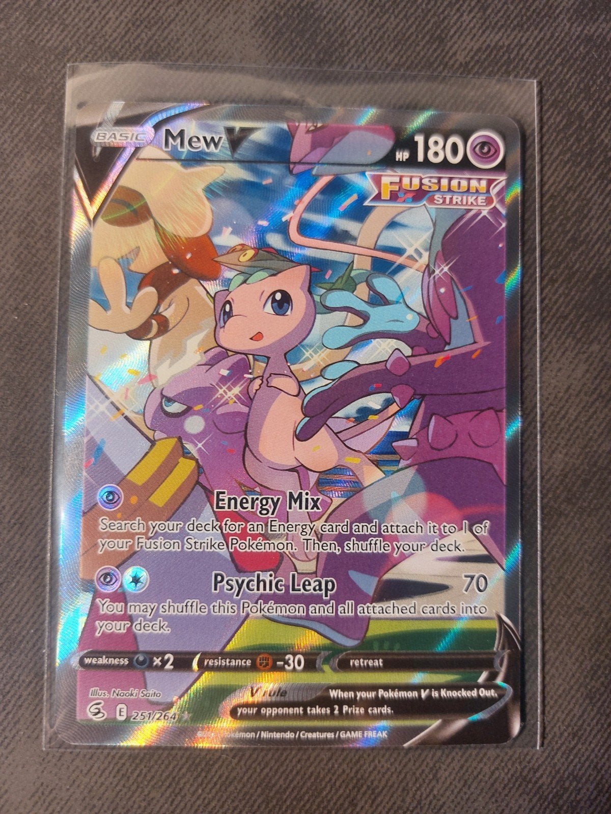 Pokémon Mew V Alternative Art 251/264 (Fusion Strike) - NM, Ophalen of Verzenden, Nieuw, Losse kaart, Foil