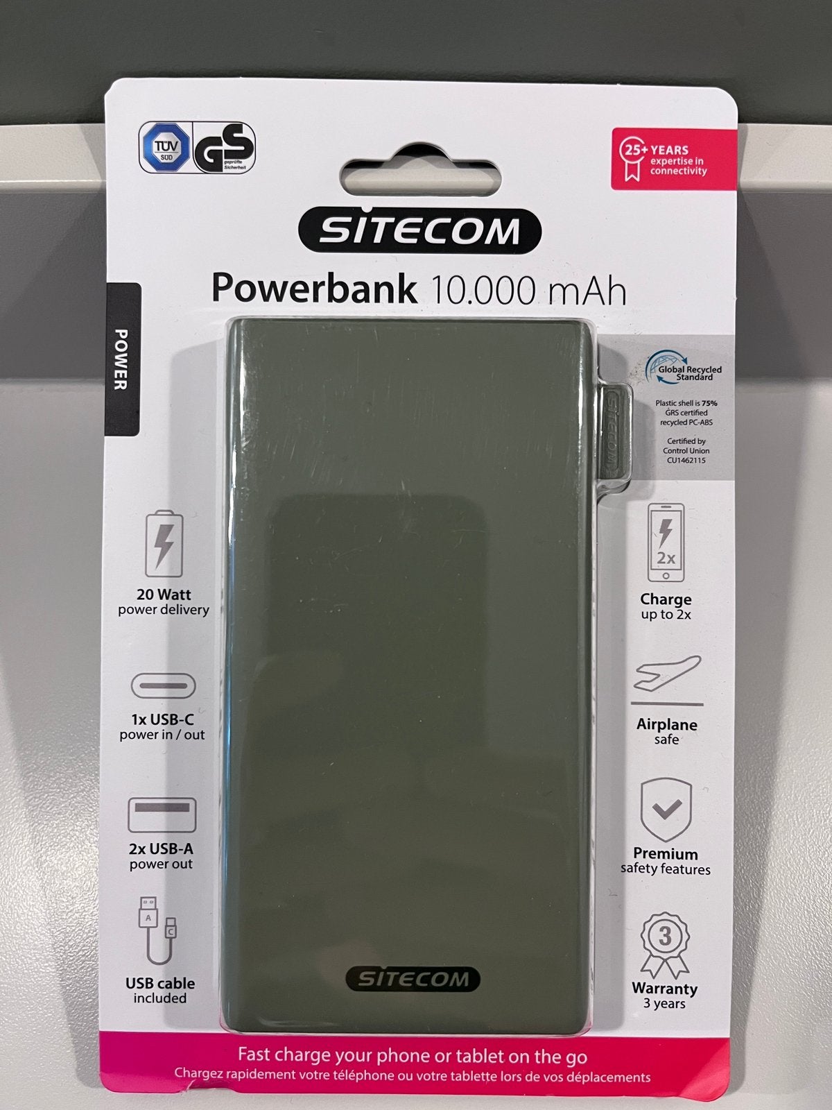 Sitecom powerbank 10000 mAh, Telecommunicatie, Powerbanks, Ophalen, Nieuw