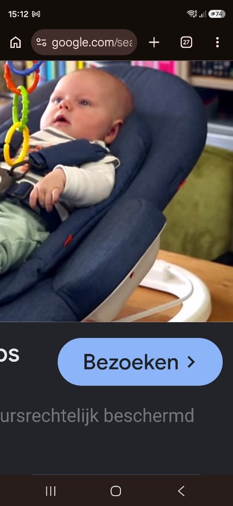 Stokke steps Bouncer Denim blauwWipstoel, Kinderen en Baby's, Wipstoeltjes, Wipstoel, Ophalen, Overige merken, Met gordel(s) of riempje(s)