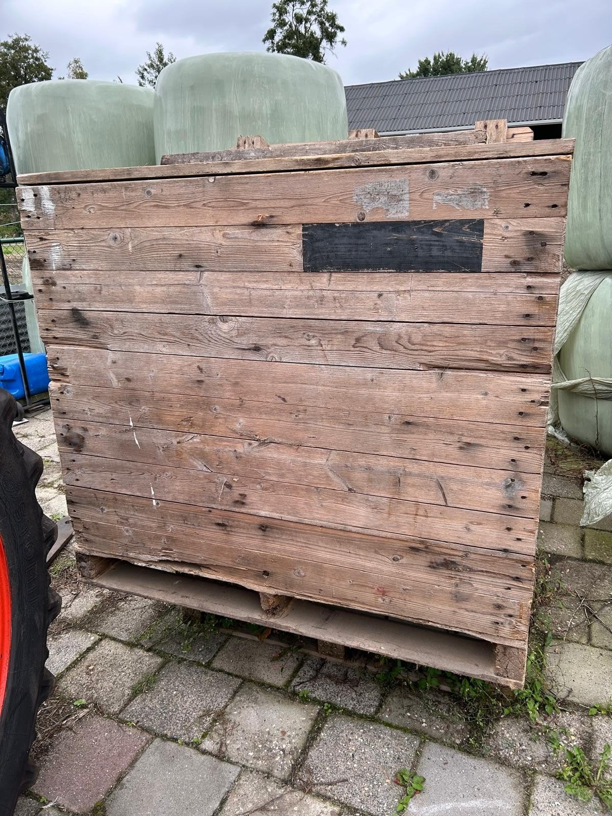 Houten kisten, 5 stuks, opslag voor haardhout, Ophalen