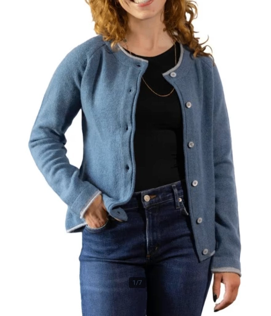 Irelandseye mooi blauw vest mt S ZGAN wol/cashmere, Kleding | Dames, Zo goed als nieuw, Maat 36 (S), Verzenden, Blauw