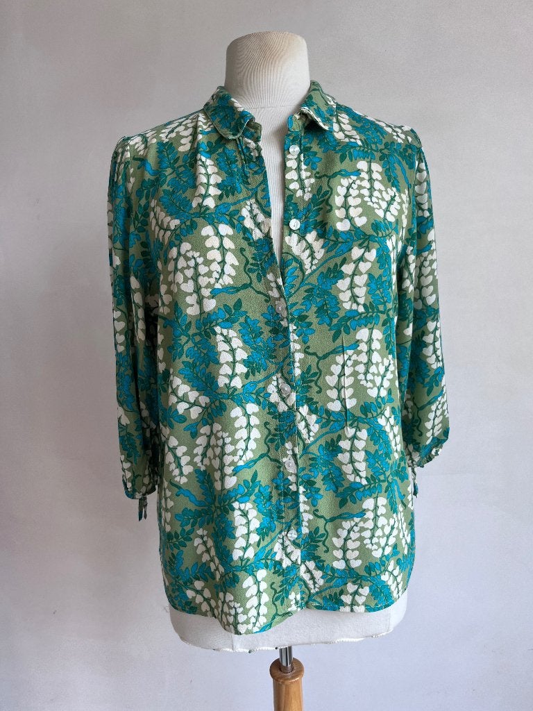 Fabienne chapot blouse groen blauw maat 40, Maat 38/40 (M), Zo goed als nieuw, Fabienne Chapot, Verzenden
