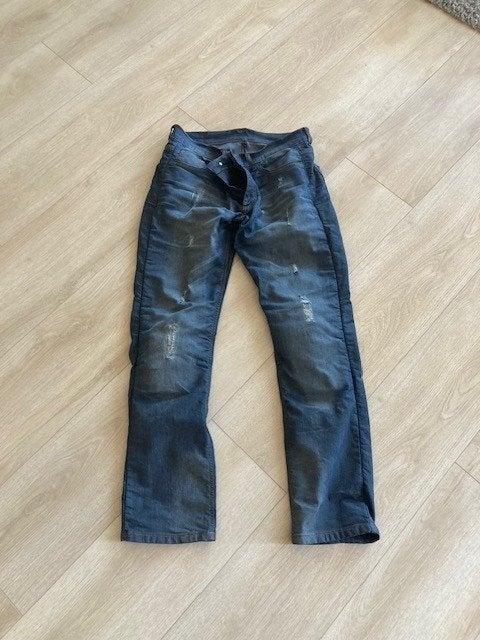 stoere motorjeans (used look), Ophalen of Verzenden, Tweedehands, Broek | textiel