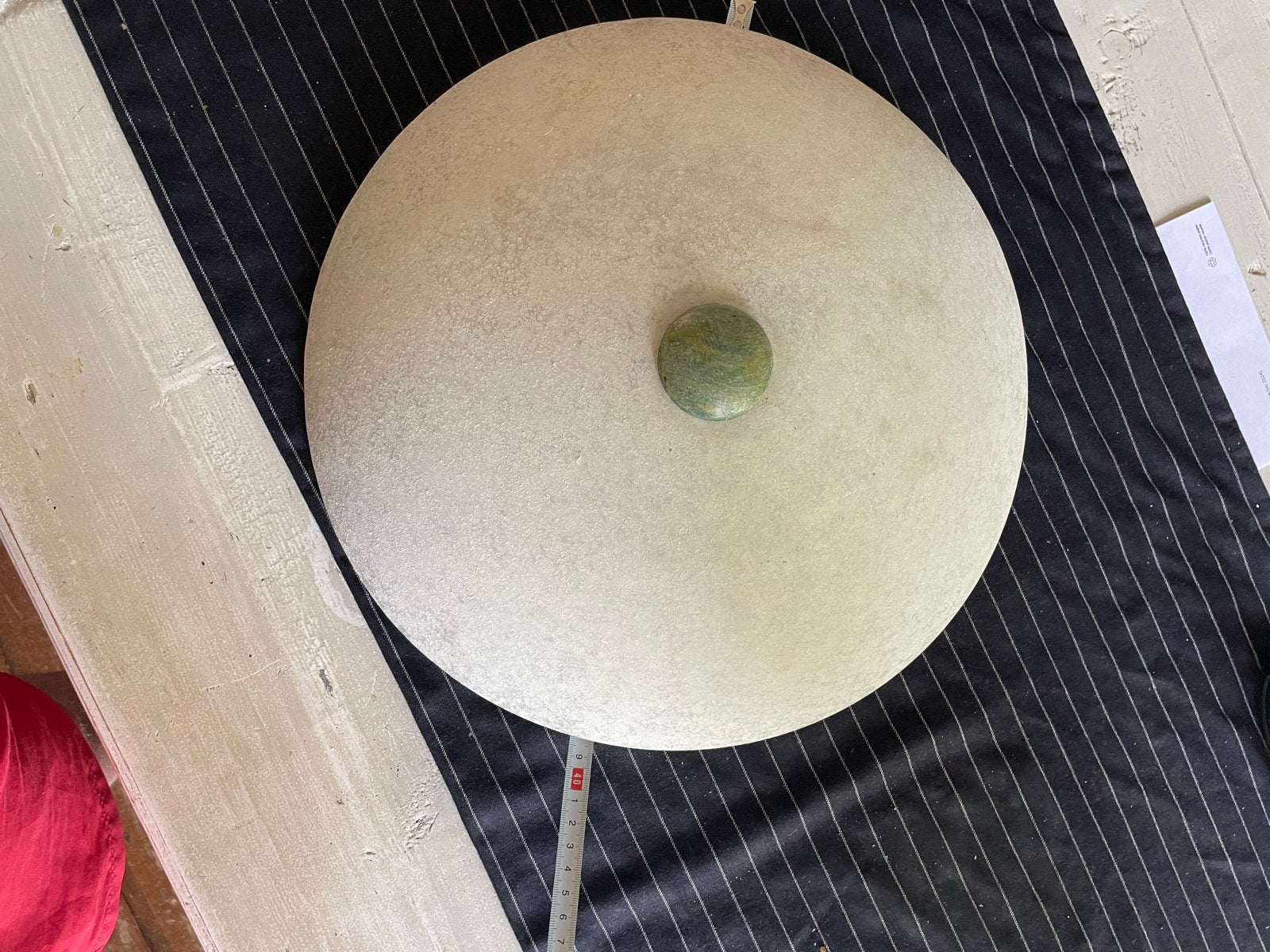 Vintage Plafondlamp met Groene Steen - Jaren '70 Stijl, Ophalen, Gebruikt