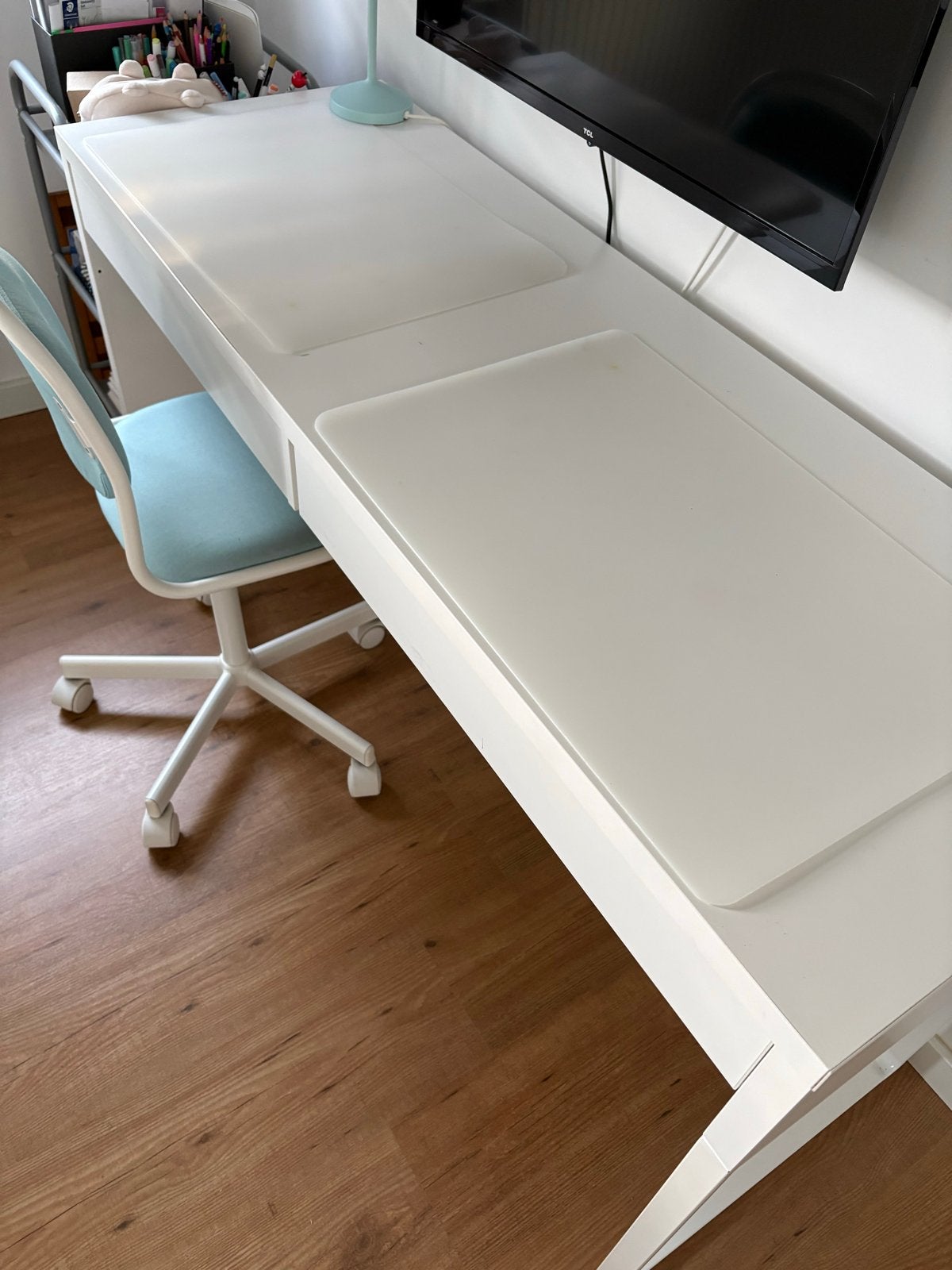 Ikea bureau micke met orfjäll kinder- bureaustoel, Ophalen, Overige typen, Gebruikt, Met lades
