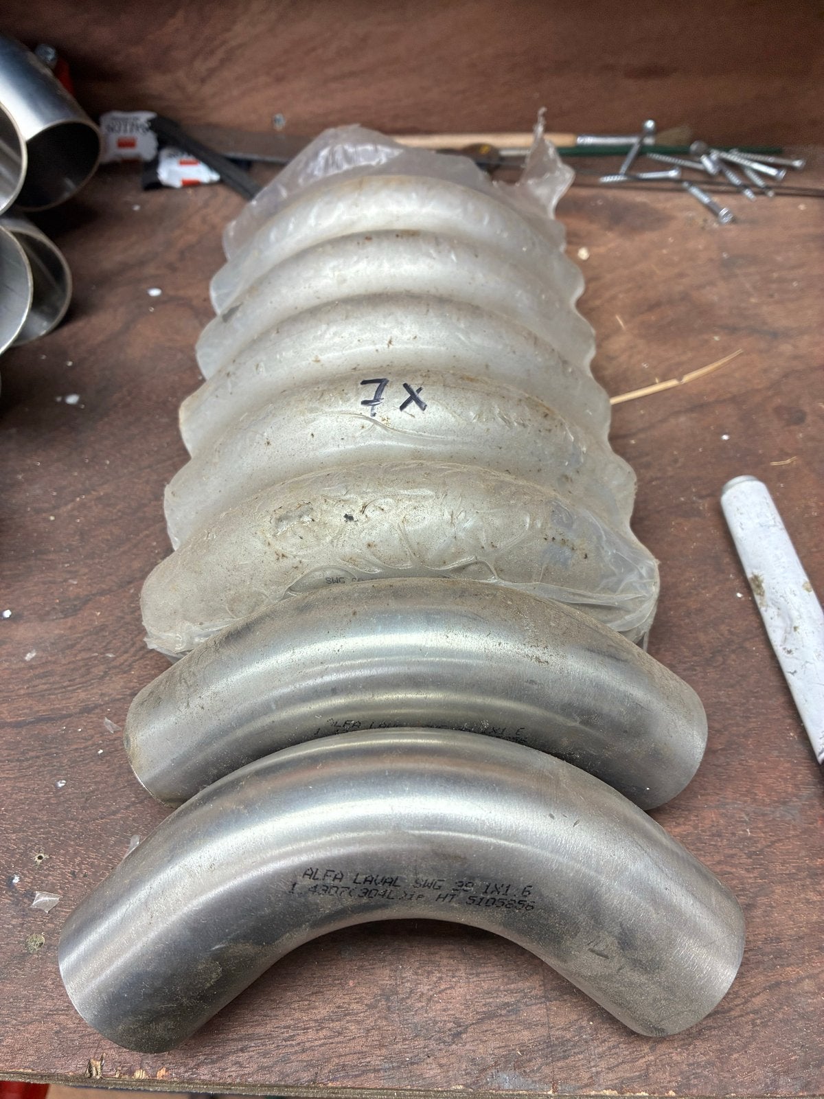 Alfa Laval RVS bochten (304L) - Diverse maten, Ophalen of Verzenden, Zo goed als nieuw