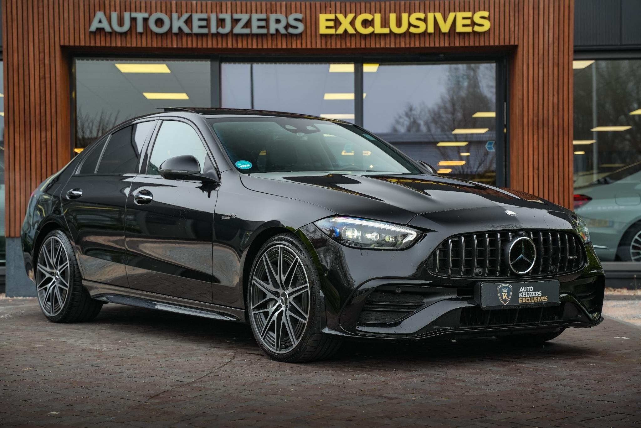 Mercedes-Benz C-klasse AMG 43 4MATIC Panoramadak Burmester A, Auto's, Mercedes-Benz, Automaat, Gebruikt, 4 cilinders, Zwart
