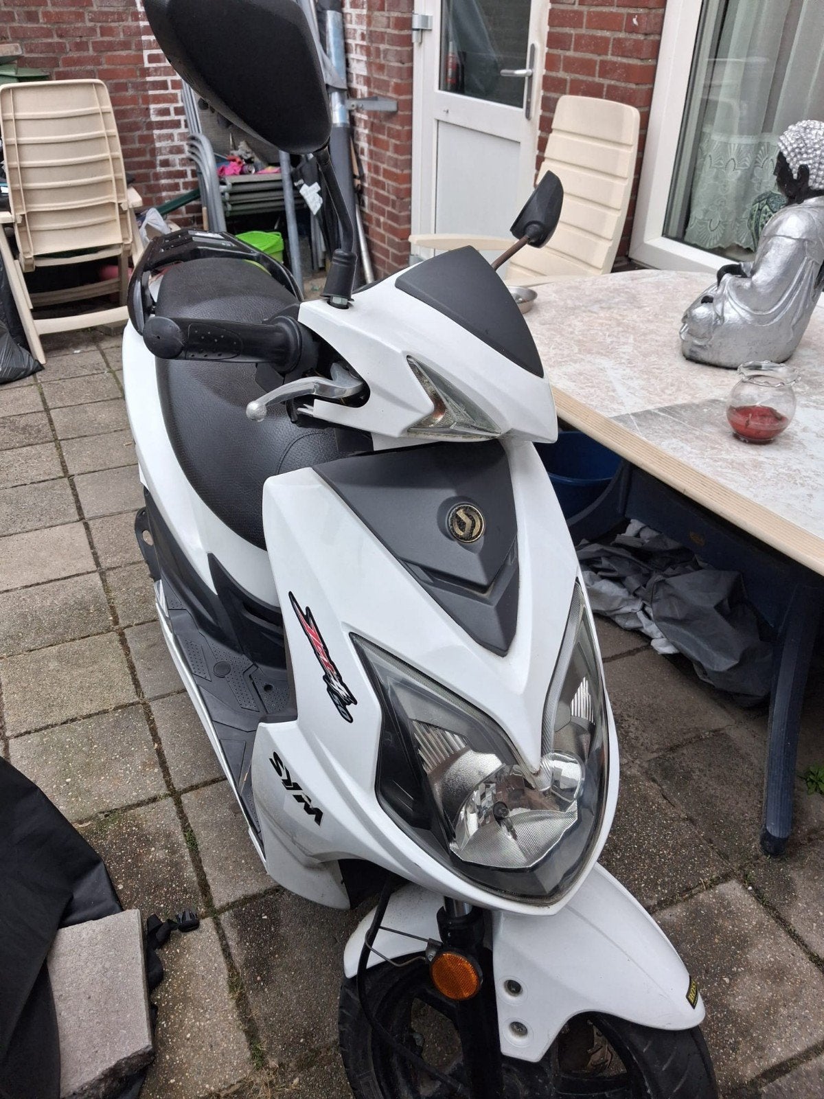 Witte Sym Scooter - Goed Onderhouden, Ophalen, Gebruikt, Benzine, Overige modellen