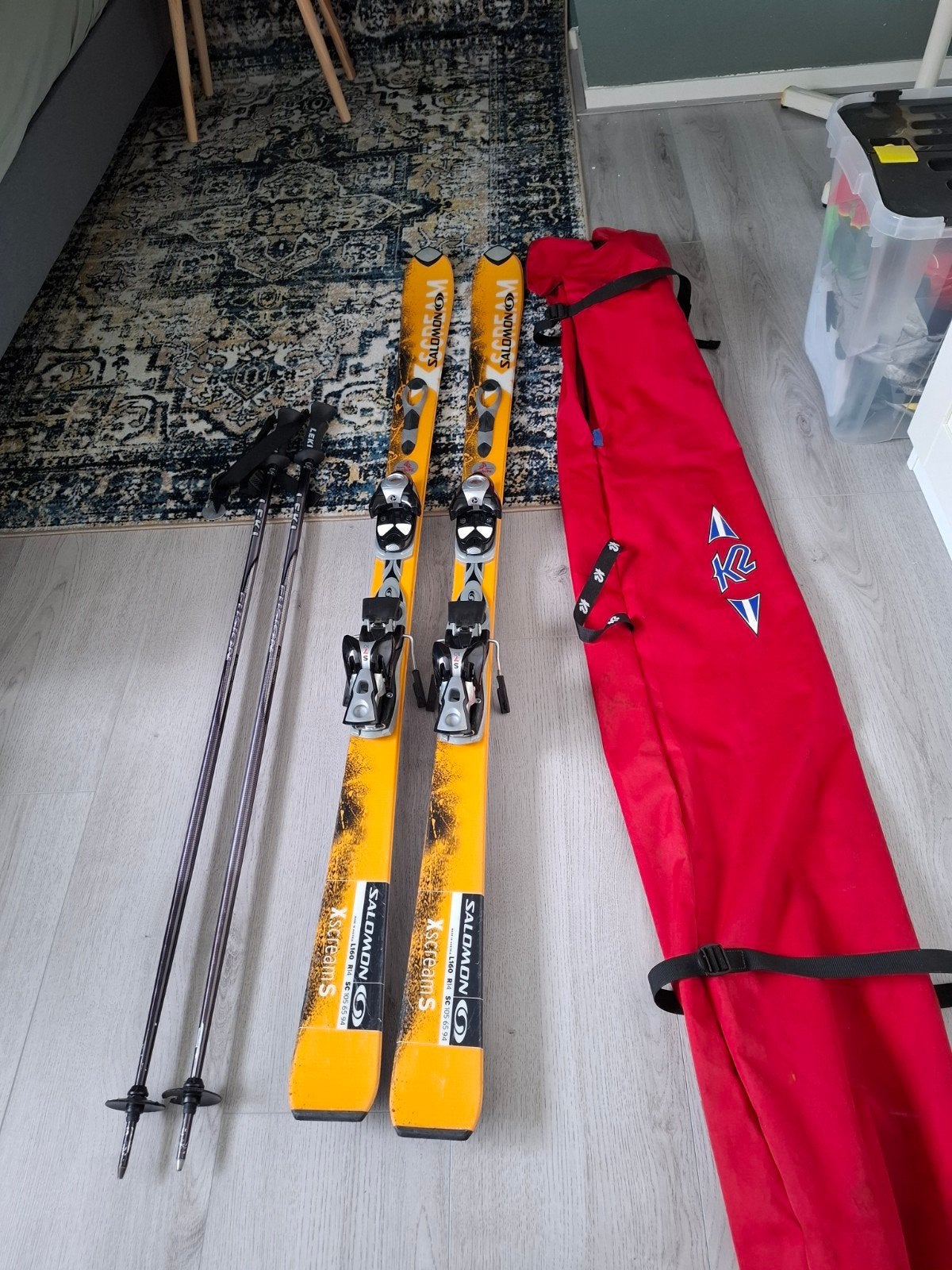 Salomon X Scream ski's 168 cm + stokken + skitas, Ophalen of Verzenden