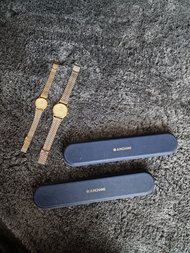 Junghans horloges - Set van 2 polshorloges voor Heer en Dame, Overige merken, Overige materialen, Gebruikt, Polshorloge