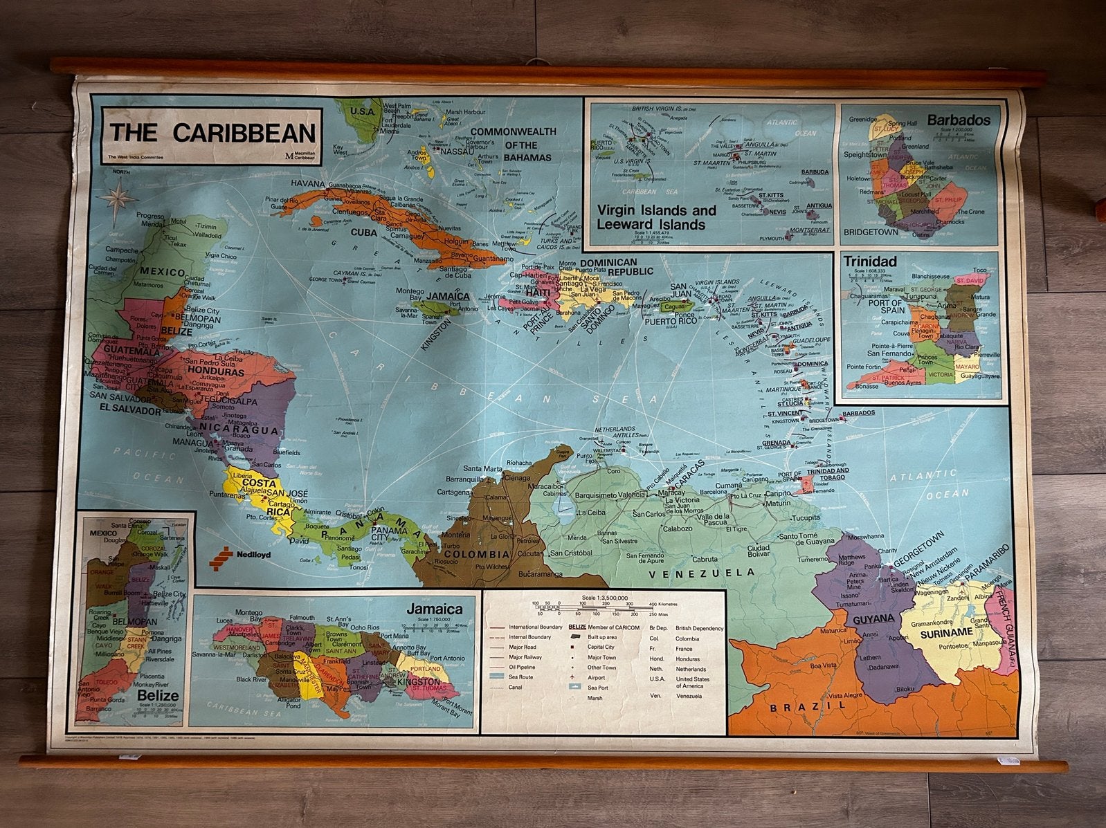 Schoolplaat Caribisch gebied, Ophalen of Verzenden