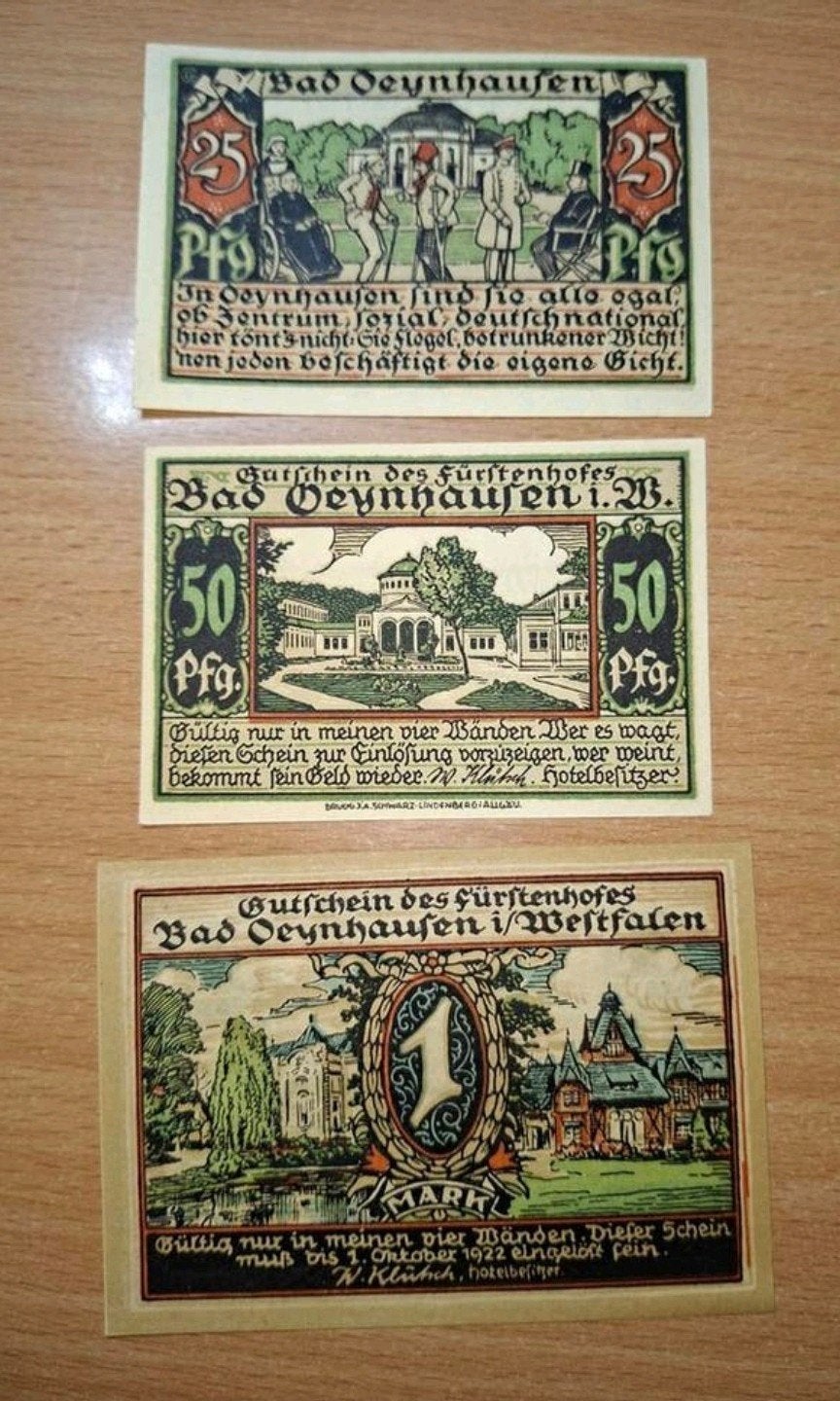 Duits Notgeld Oeynhausen Noodgeld, Postzegels en Munten, Bankbiljetten | Europa | Niet-Eurobiljetten, Ophalen of Verzenden, Duitsland