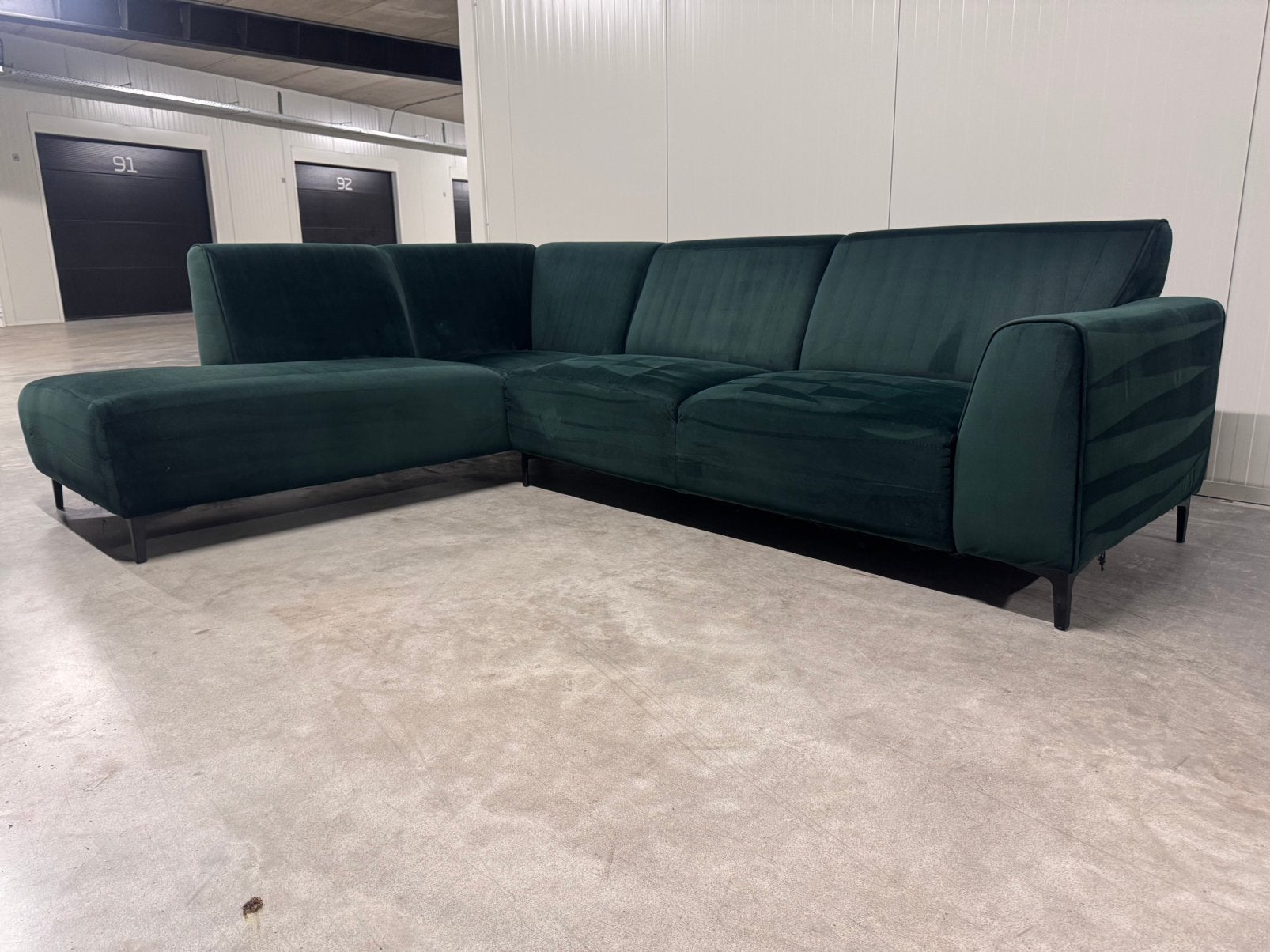 Prachtige Hoekbank Velvet Groen GRATIS BEZORGING
