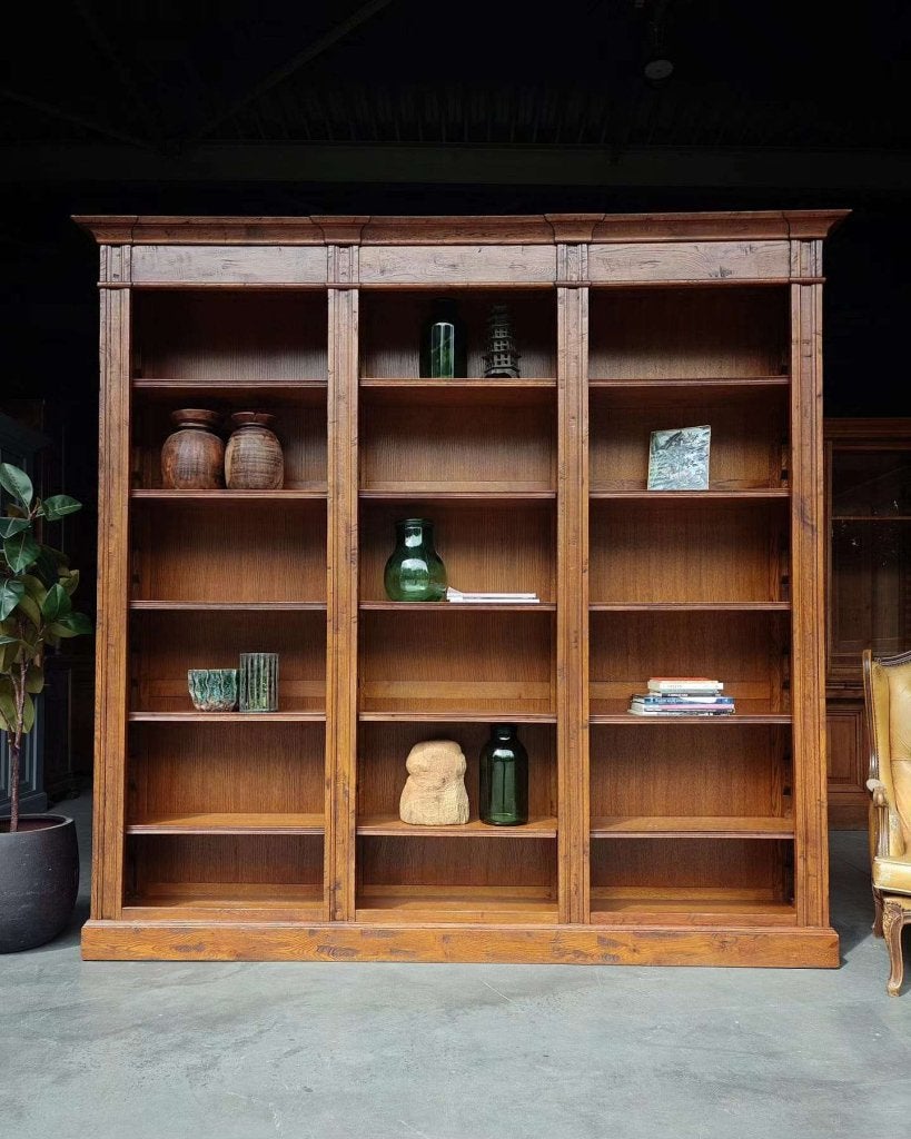 Grote demontabele boekenkast | Eikenhouten wandkast #6900, Gebruikt, Met deur(en), -, 200 cm of meer