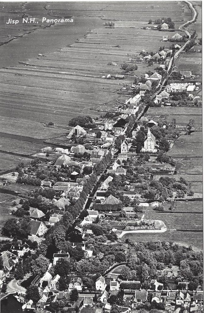 Jisp (N.H.) Panorama, KLM Foto, 1966, Ophalen of Verzenden, 1960 tot 1980, Ongelopen, Noord-Holland