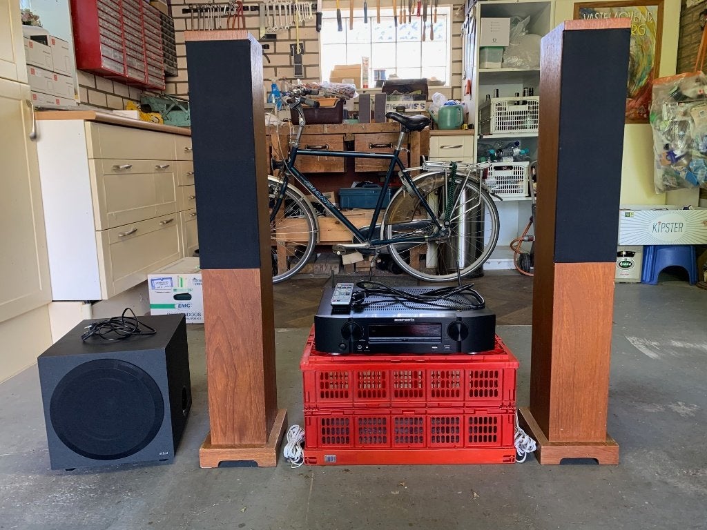Marantz NR1510 receiver/versterker + subwoofer Eltax SW800, Gebruikt, Tuner of Radio, Losse componenten, Ophalen
