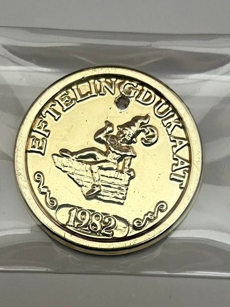 Efteling dukaat 1982 kleine boodschap, Verzamelen, Efteling, Ophalen of Verzenden, Zo goed als nieuw, Overige typen