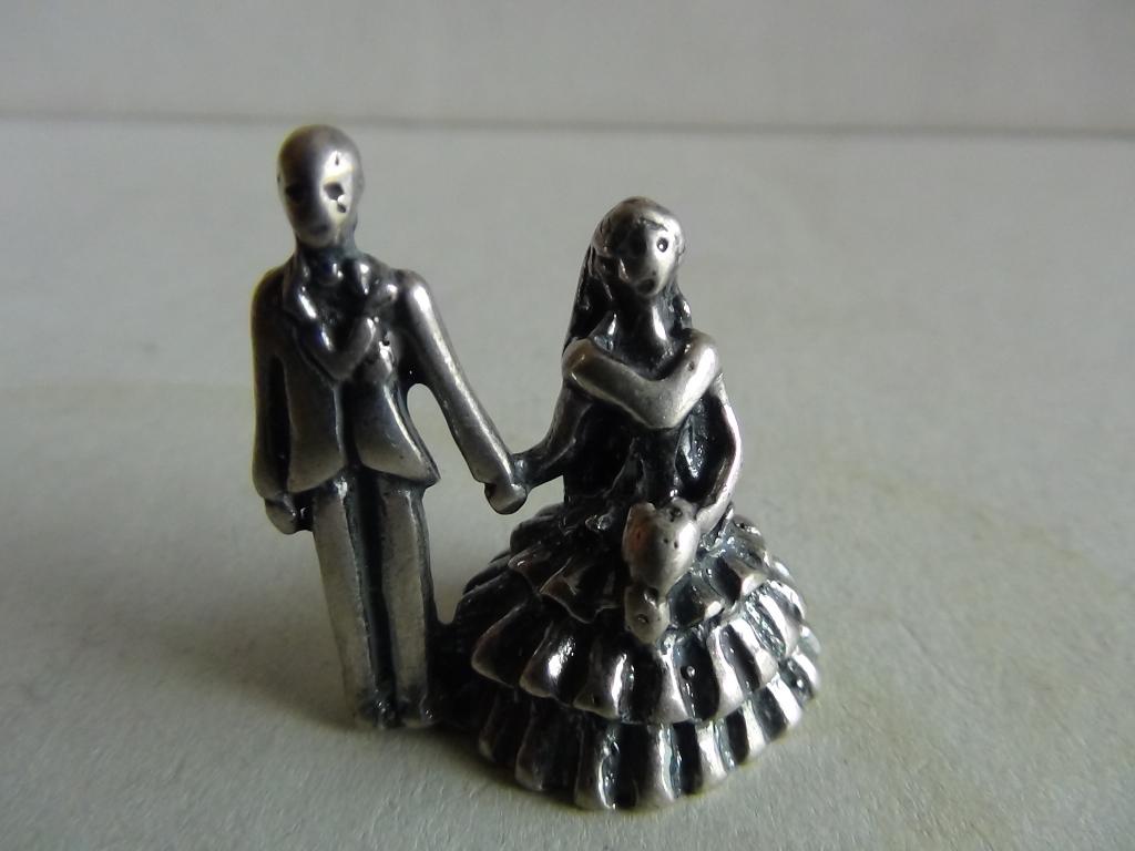 Miniatuur zilver EY16 bruidspaar zilveren miniaturen, Verzenden, Zilver