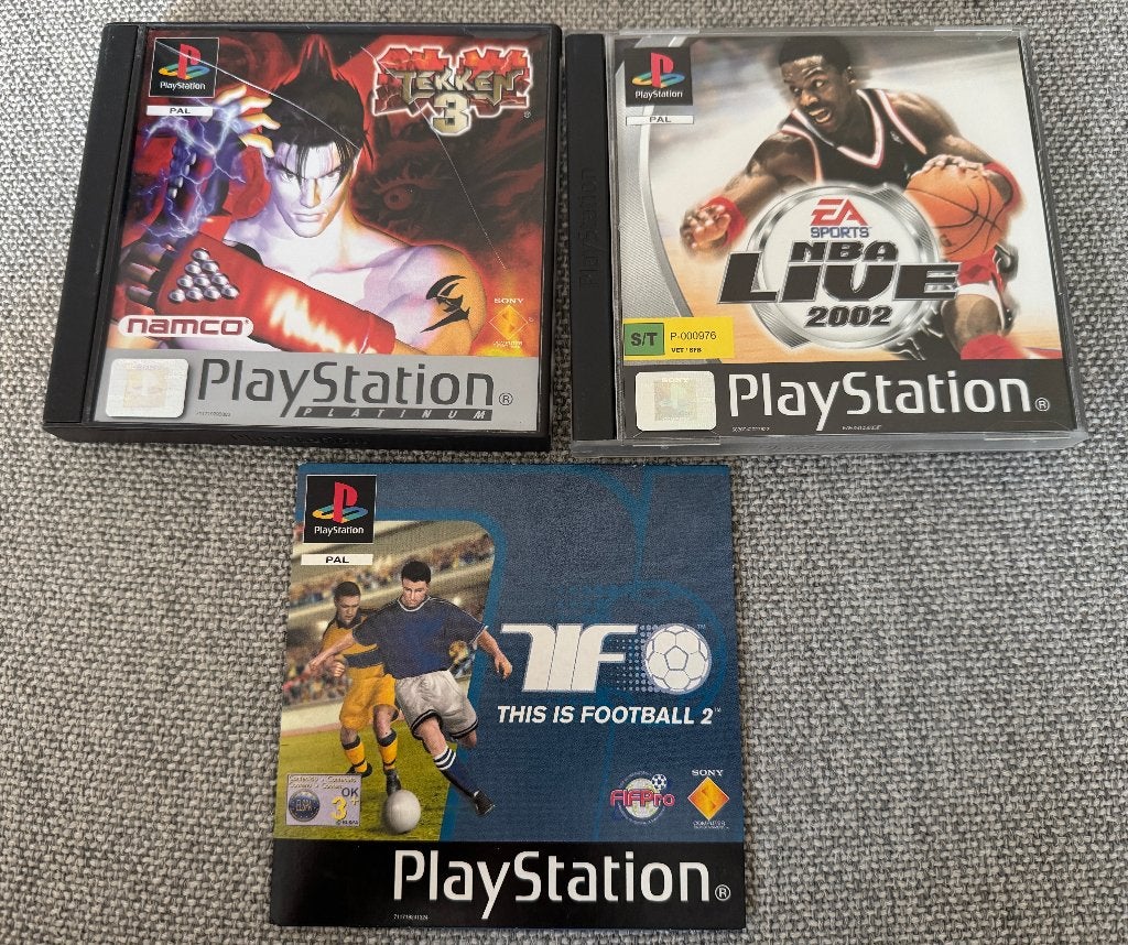 3 originele PS1 games – Tekken 3, TIF & NBA Live 2002, Spelcomputers en Games, Games | Sony PlayStation 1, Gebruikt, Verzenden