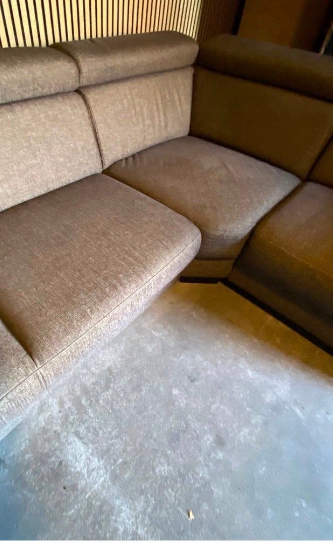 !!ACTIE!! BRUINE HOEKBANK, DIRECT LEVERBAAR, Huis en Inrichting, 250 tot 300 cm, Hoekbank, Ophalen of Verzenden, Zo goed als nieuw