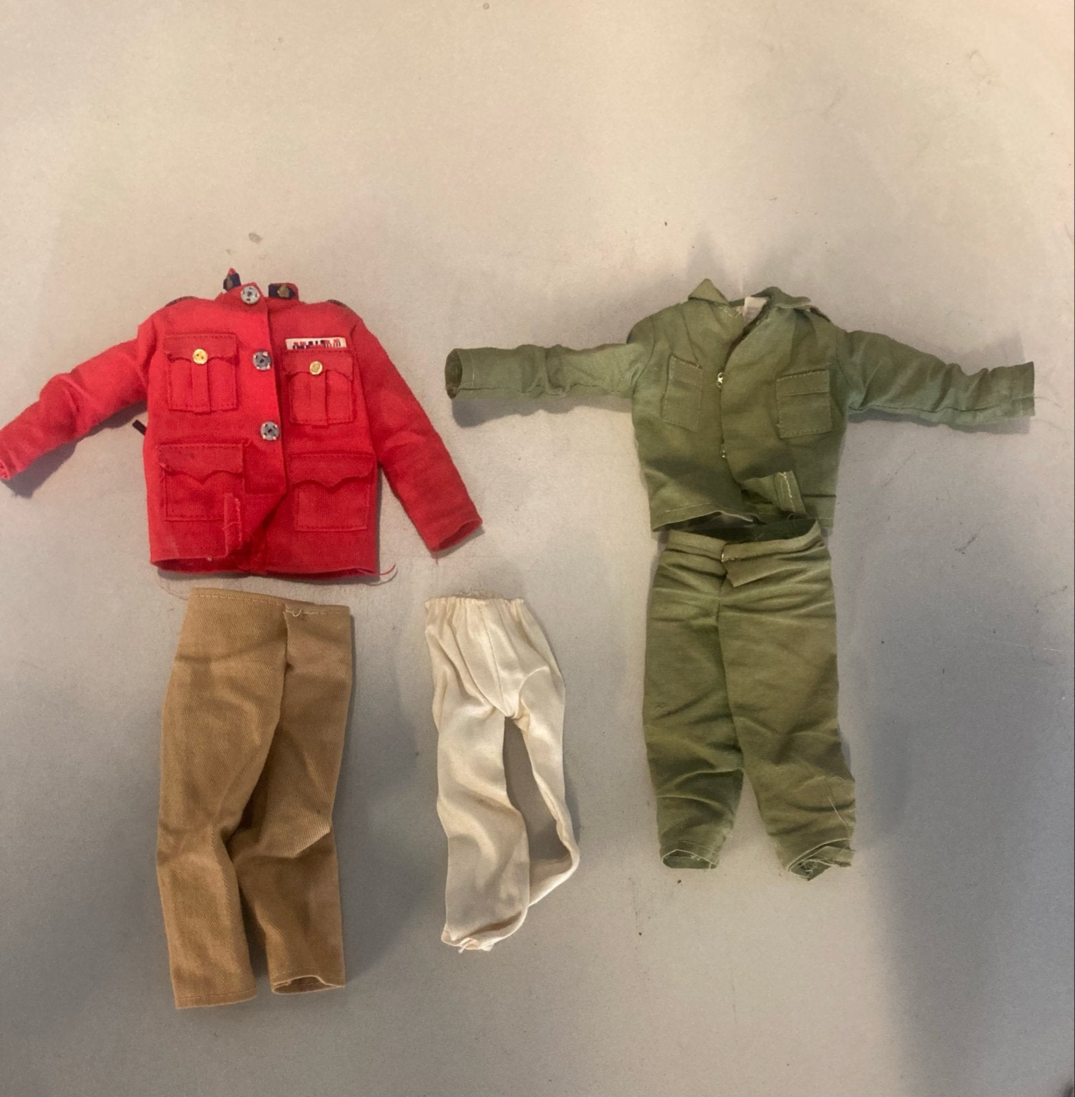 Vintage Palitoy Action Man Kleding Set - Rood & Groen, Ophalen of Verzenden, Gebruikt
