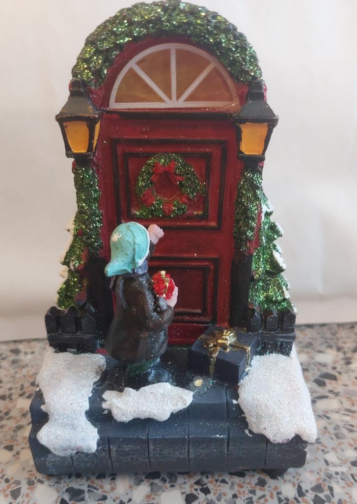 Knocking door light up kersthuisje kerst ornament, Diversen, Kerst, Ophalen of Verzenden, Gebruikt