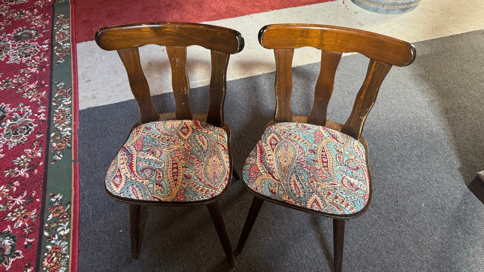 vintage Kason stoelen met paisley bekleding, Antiek en Kunst, Ophalen