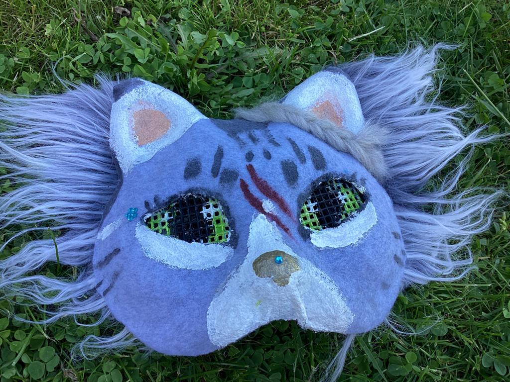 Therian masker grijze kat, Ophalen of Verzenden, Zo goed als nieuw, Overige typen