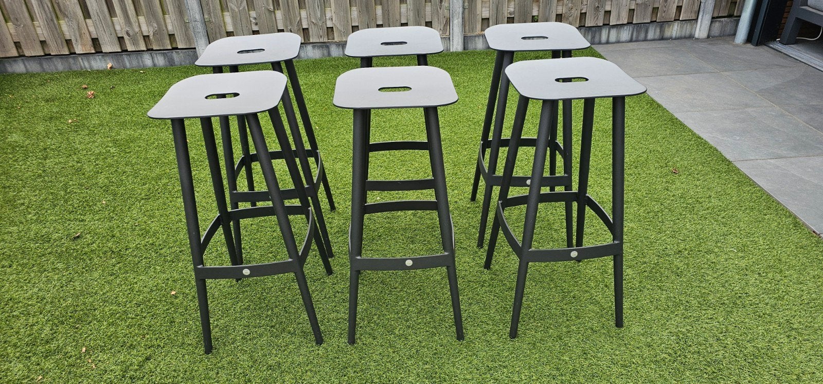 Set van 6 Suns barkrukken - Zo goed als nieuw, Huis en Inrichting, Barkrukken, Ophalen, 5 krukken of meer, Met voetsteun, 60 tot 90 cm