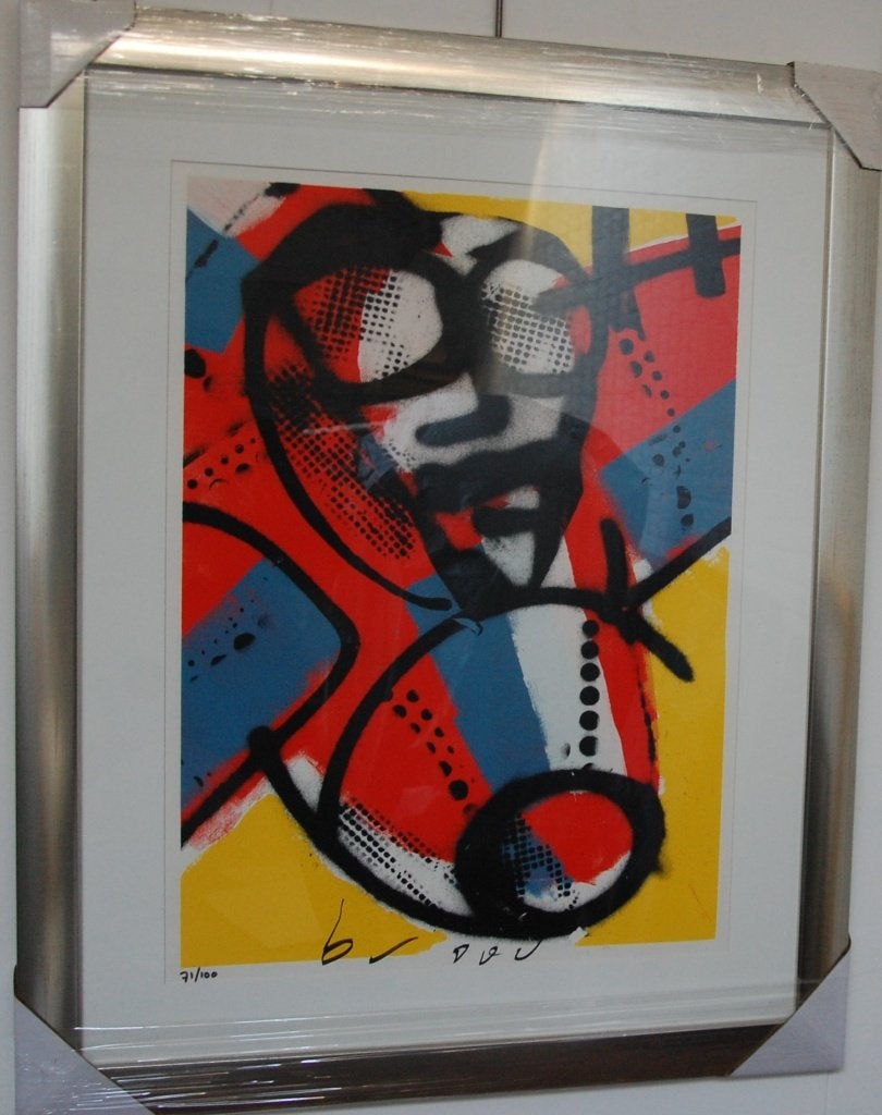 Herman Brood zeefdruk nu 3 vliegtuig, Gesigneerd, Ophalen, Portret en Figuren, Zeefdruk