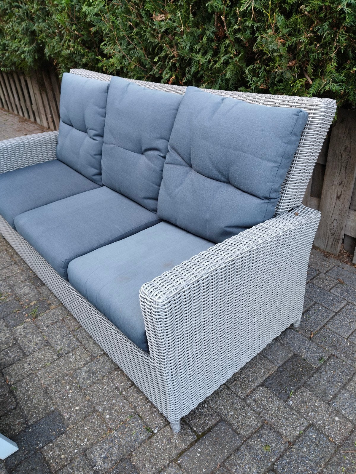 Loungeset wicker tuinset balkon set, Ophalen, 4 zitplaatsen, Gebruikt, Bank