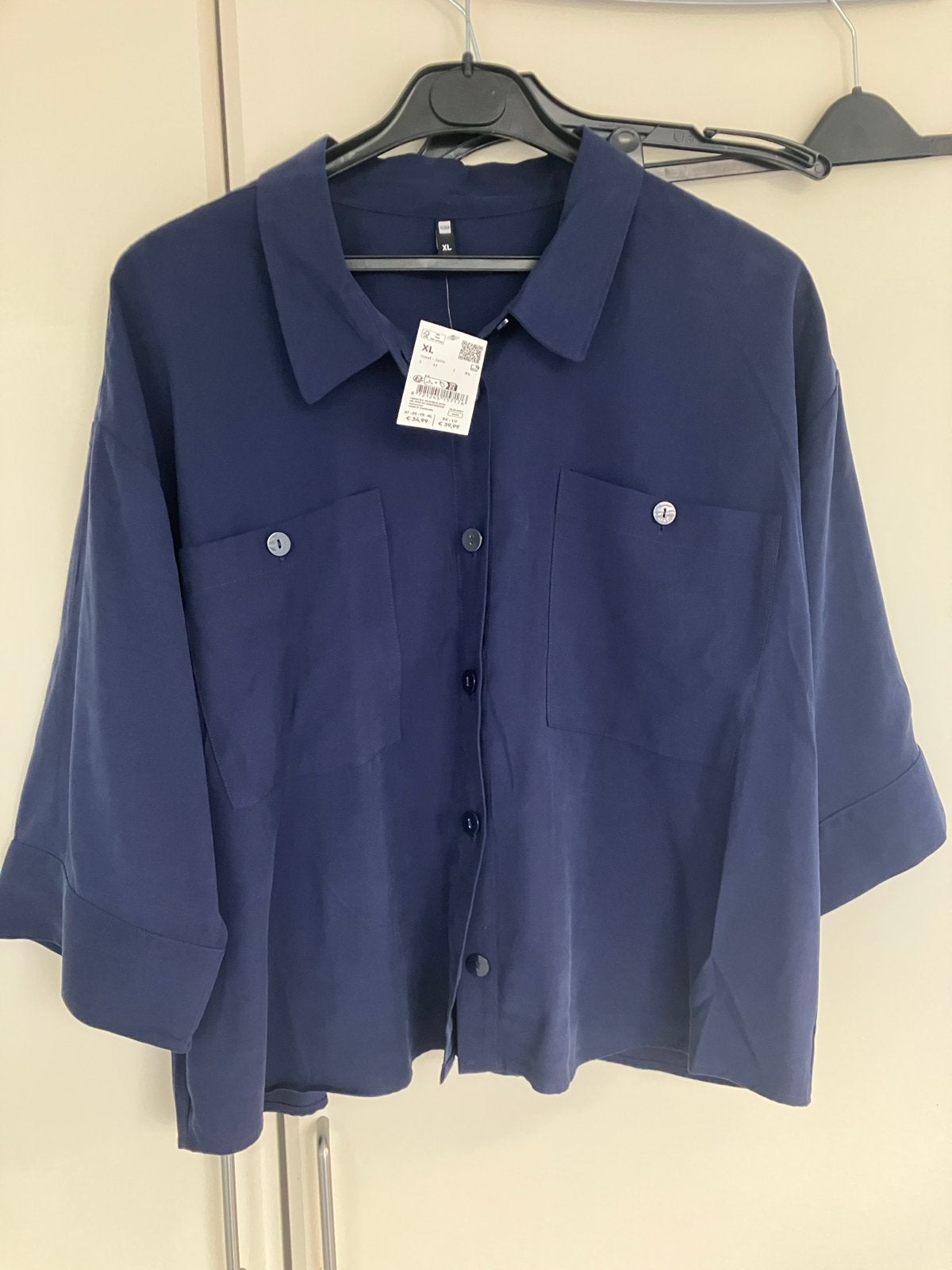 Hema donkerblauwe blouse, maat XL, nieuw met kaartje, Ophalen of Verzenden, Nieuw, Maat 46/48 (XL) of groter, Blauw