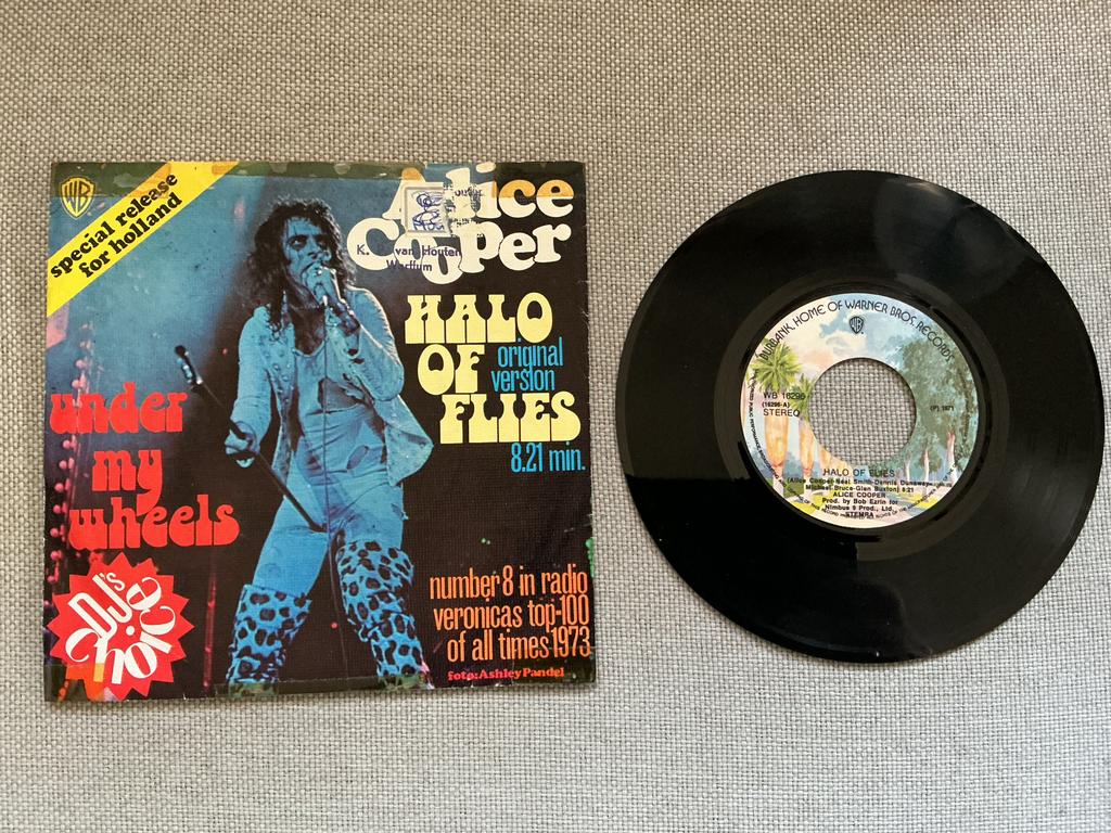 Alice Cooper single vinyl. Halo of Flies., Ophalen of Verzenden, Gebruikt, Pop